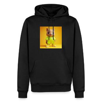 3d Character - Cute Squirrel - Men’s Premium Organic Hoodie - black - Front - Nico (187cm)