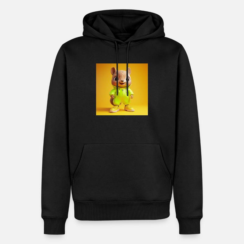 3D-Charakter - Niedliches Eichhörnchen - Männer Premium Bio Hoodie - Schwarz