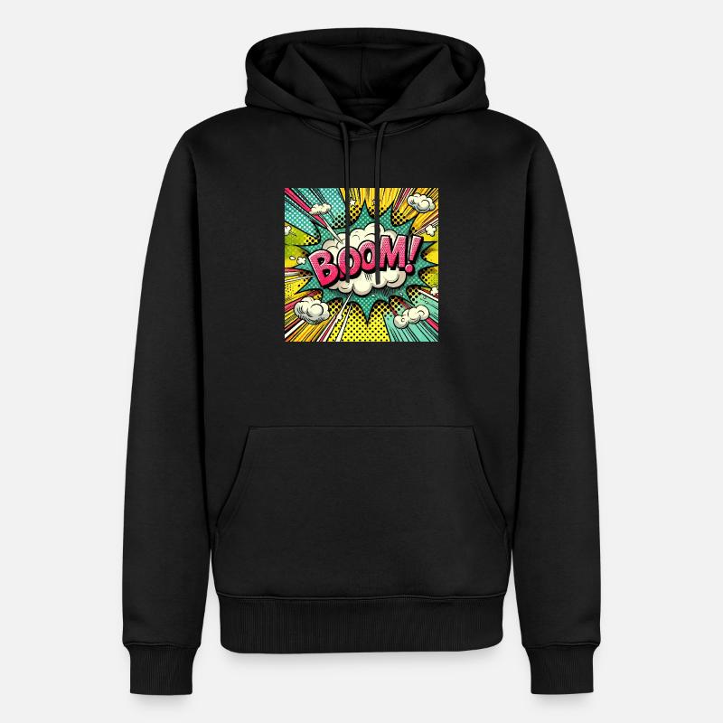 BOOM! - Explosion de bande dessinée - Sweat à capuche Premium bio Homme - noir