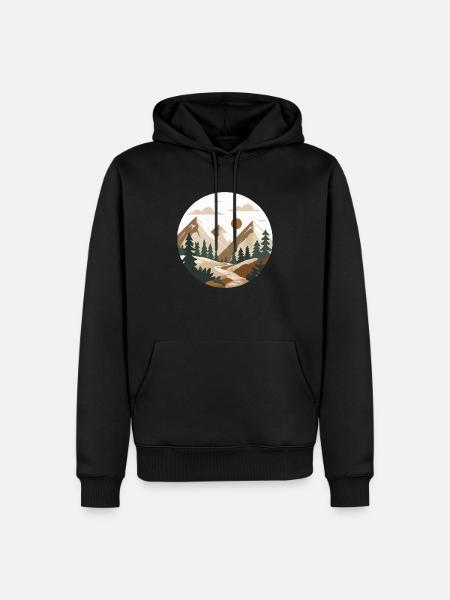 Berg Wandern - Männer Premium Bio Hoodie - Schwarz