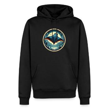 Raie - Sweat à capuche Premium bio Homme - noir - Devant - Nico (187cm)
