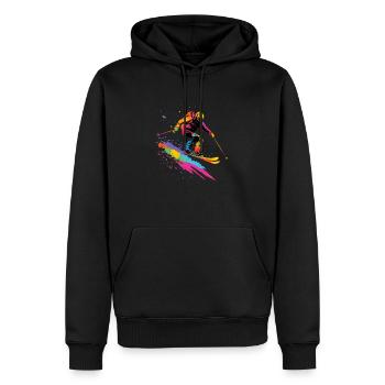 Coloré Ski Ski Sports d’hiver - Sweat à capuche Premium bio Homme - noir - Devant - Nico (187cm)