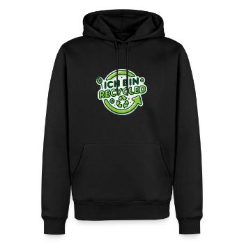 Ich bin Recycled - Männer Premium Bio Hoodie - Schwarz - Vorne - Nico (187cm)