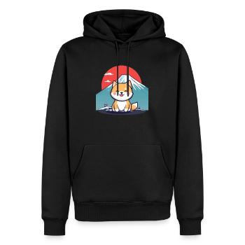 Chien japonais, Chemise d’amoureux des chiens, Sacs, Débardeur, Stikers - Sweat à capuche Premium bio Homme - noir - Devant - Nico (187cm)