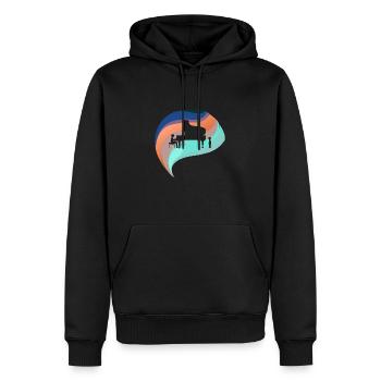 Pianist Instrument - Herre Premium økologisk hoodie - sort - Foran - Nico (187cm)