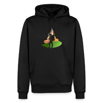 Wanderung Wandern - Männer Premium Bio Hoodie - Schwarz - Vorne - Nico (187cm)