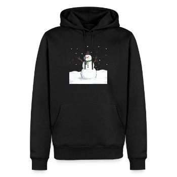 Snowman - Men’s Premium Organic Hoodie - black - Front - Nico (187cm)