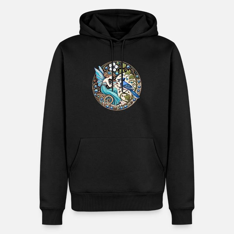 Blauhäher Fee - Männer Premium Bio Hoodie - Schwarz
