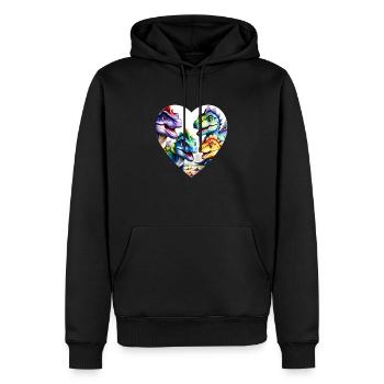 Dinosaurier Bunt - Männer Premium Bio Hoodie - Schwarz - Vorne - Nico (187cm)