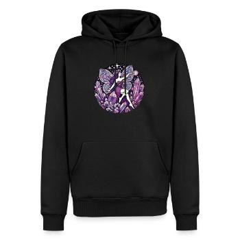 Fée violette - Sweat à capuche Premium bio Homme - noir - Devant - Nico (187cm)