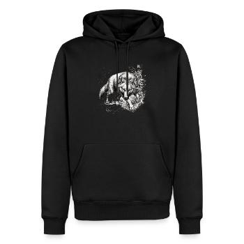 Wolf lurking - Men’s Premium Organic Hoodie - black - Front - Nico (187cm)