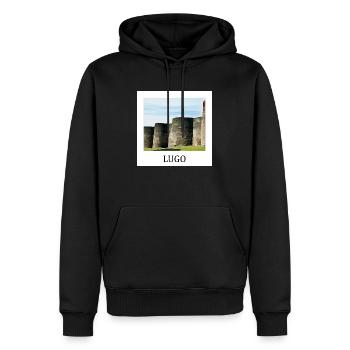 Lugo Galice - Sweat à capuche Premium bio Homme - noir - Devant - Nico (187cm)