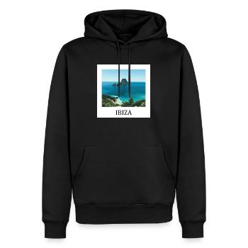 Ibiza - Männer Premium Bio Hoodie - Schwarz - Vorne - Nico (187cm)