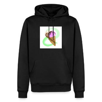 Schokoladen- und Erdbeertüteneis - Männer Premium Bio Hoodie - Schwarz - Vorne - Nico (187cm)