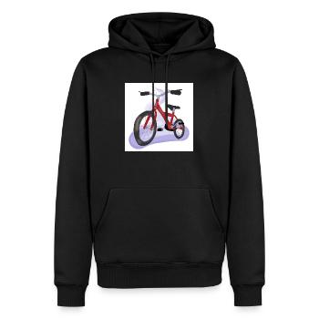 Fahrrad in roter Farbe - Männer Premium Bio Hoodie - Schwarz - Vorne - Nico (187cm)