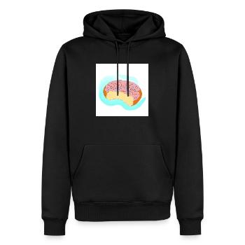 Rosa Zuckerguss-Donut - Männer Premium Bio Hoodie - Schwarz - Vorne - Nico (187cm)