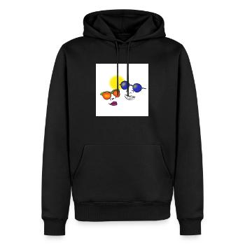 Les personnes portant des lunettes de soleil - Sweat à capuche Premium bio Homme - noir - Devant - Nico (187cm)