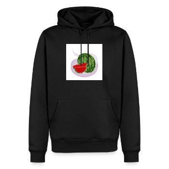 Pastèque rouge - Sweat à capuche Premium bio Homme - noir - Devant - Nico (187cm)