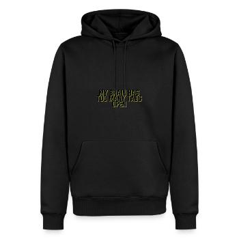 My Brain Has Too Many Tabs Open - Funny Quote - Men’s Premium Organic Hoodie - black - Front - Nico (187cm)