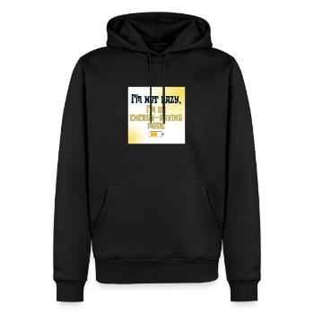 I’m Not Lazy, I’m on Energy-Saving Mode - Funny Qu - Men’s Premium Organic Hoodie - black - Front - Nico (187cm)