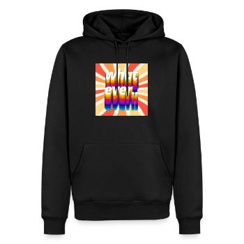 Retro Colourful "Whatever" Typography Design - Men’s Premium Organic Hoodie - black - Front - Nico (187cm)