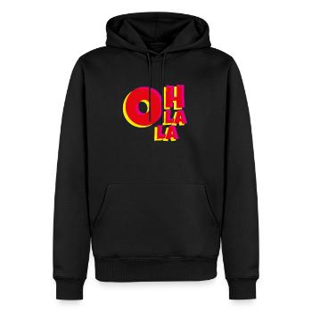 Oh La La – Chemise élégante - Sweat à capuche Premium bio Homme - noir - Devant - Nico (187cm)