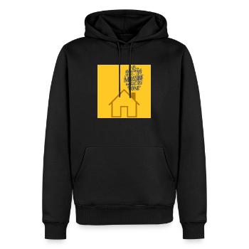 "It Always Seems Impossible Motivational Quote" - Men’s Premium Organic Hoodie - black - Front - Nico (187cm)