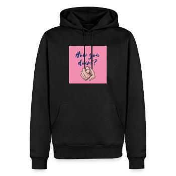 "How You Doin'? Fun and Bold Design" - Men’s Premium Organic Hoodie - black - Front - Nico (187cm)