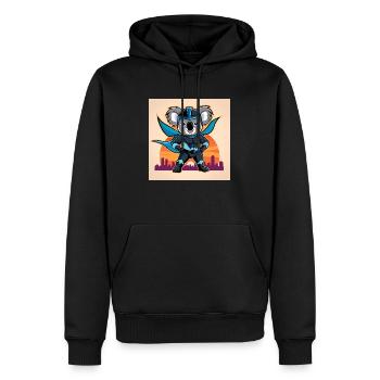 Super Koala - Sweat à capuche Premium bio Homme - noir - Devant - Nico (187cm)
