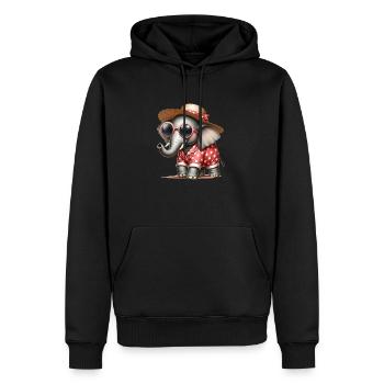 Elefant im Schlafanzug mit Sonnenbrille - Männer Premium Bio Hoodie - Schwarz - Vorne - Nico (187cm)