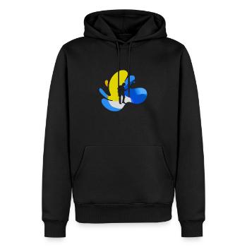 Bassist Elektrogitarre Shouter - Männer Premium Bio Hoodie - Schwarz - Vorne - Nico (187cm)