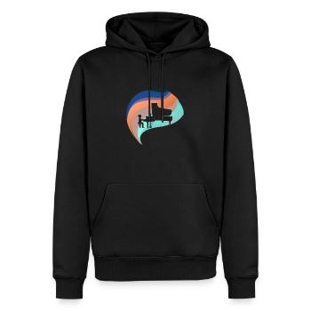 Piano Instrument - Sweat à capuche Premium bio Homme - noir - Devant - Nico (187cm)