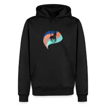 Chevaux Tête de cheval Sports équestres - Sweat à capuche Premium bio Homme - noir - Devant - Nico (187cm)