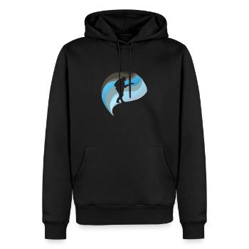 Guitariste Basser - Sweat à capuche Premium bio Homme - noir - Devant - Nico (187cm)