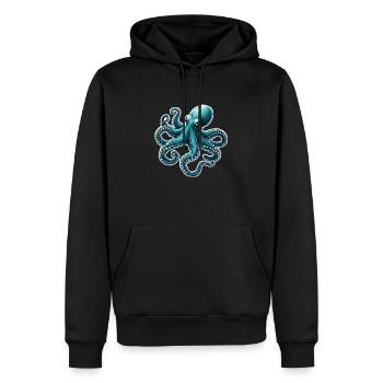 PIEUVRE - Sweat à capuche Premium bio Homme - noir - Devant - Nico (187cm)
