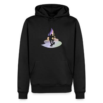Planche à roulettes Skater Kickflip - Sweat à capuche Premium bio Homme - noir - Devant - Nico (187cm)