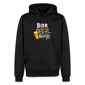 Bier ist ein Beweis dafür, dass Gott liebt - Männer Premium Bio Hoodie - Schwarz - Vorne - Nico (187cm)