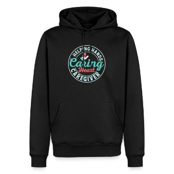 Mains serviables Soins du cœur Aidant Soins Soins Ca - Sweat à capuche Premium bio Homme - noir - Devant - Nico (187cm)