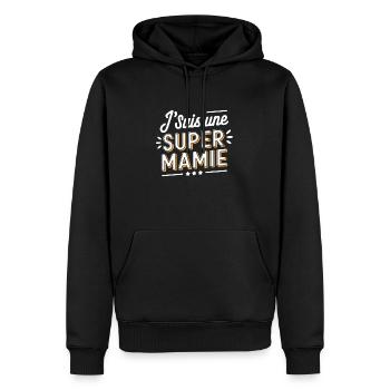 Je suis une Future Mamie d'enfer ! - Sweat à capuche Premium bio Homme - noir - Devant - Nico (187cm)
