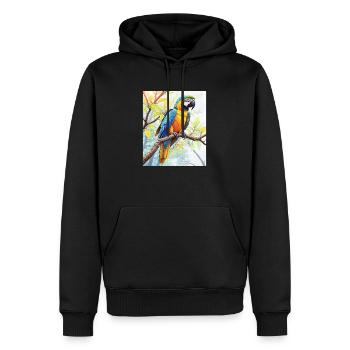 Perroquet dans la nature - Sweat à capuche Premium bio Homme - noir - Devant - Nico (187cm)