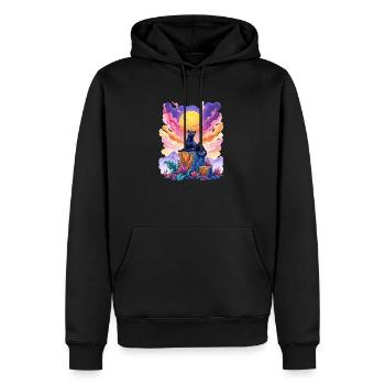 Panther on top - Men’s Premium Organic Hoodie - black - Front - Nico (187cm)