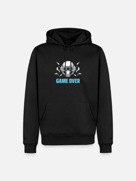 Futuristic Headset - "Game Over" - Men’s Premium Organic Hoodie - black