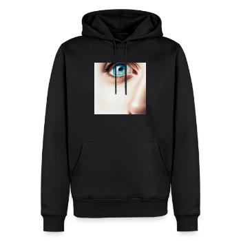 Gesicht - Männer Premium Bio Hoodie - Schwarz - Vorne - Nico (187cm)