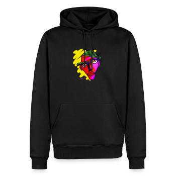 Maske - Männer Premium Bio Hoodie - Schwarz - Vorne - Nico (187cm)