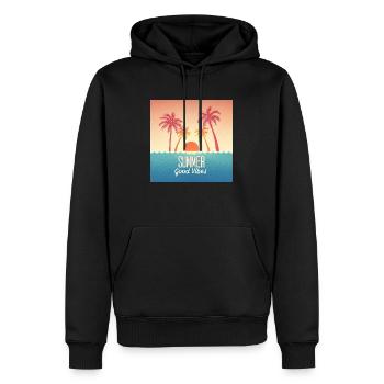 Retro Summer Feeling Vintage-Style - Männer Premium Bio Hoodie - Schwarz - Vorne - Nico (187cm)
