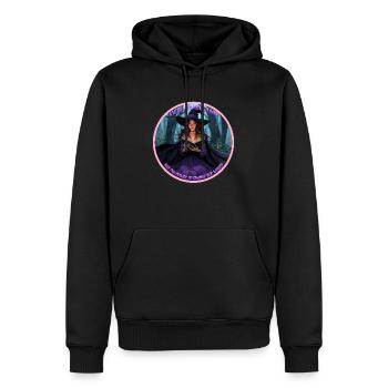 Sorcière lectrice - Sweat à capuche Premium bio Homme - noir - Devant - Nico (187cm)