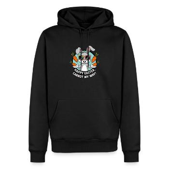 Joyeuses Pâques, Carrot My Way ! - Sweat à capuche Premium bio Homme - noir - Devant - Nico (187cm)