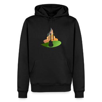 Gitarre Bassist Shouter - Männer Premium Bio Hoodie - Schwarz - Vorne - Nico (187cm)