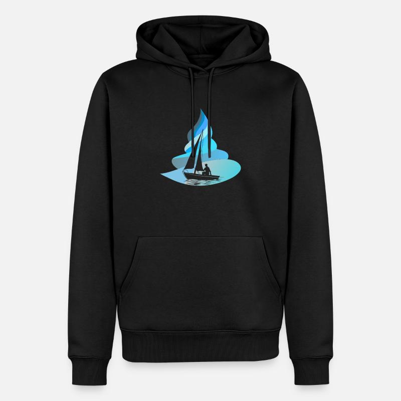 Segler Boote Segelboote - Männer Premium Bio Hoodie - Schwarz