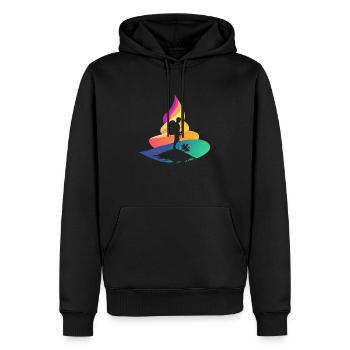 Wanderung Wanderer - Männer Premium Bio Hoodie - Schwarz - Vorne - Nico (187cm)
